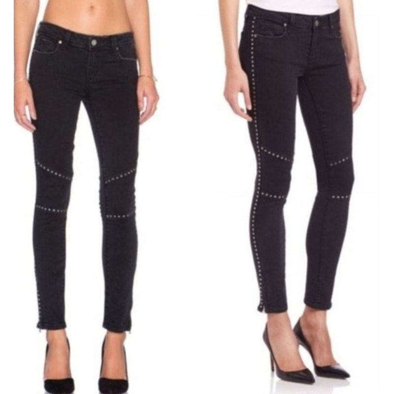 7 For All Mankind Jeans Studded High Waisted Super Skinny Ankle Size 27